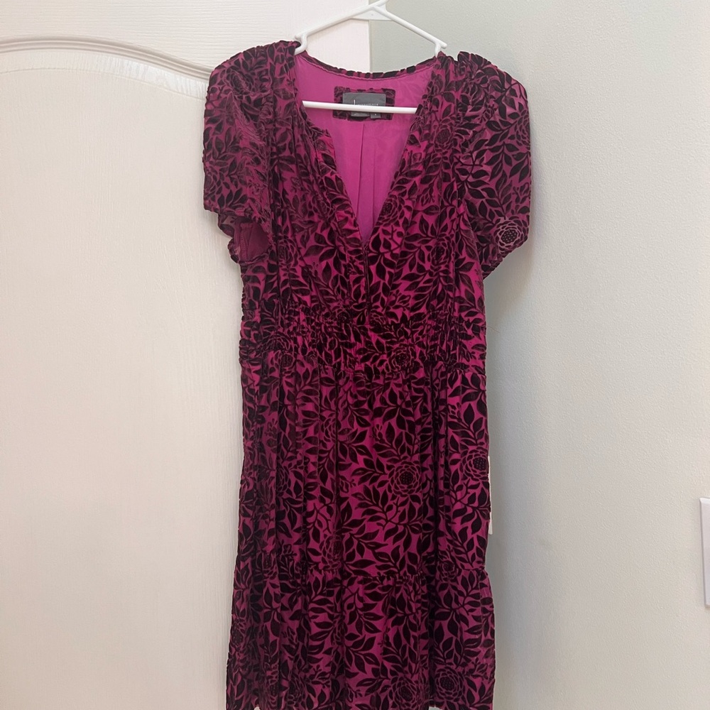 Magenta velvet Somerset Anthro dress S